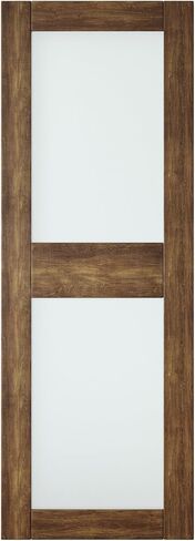 Dark Walnut 30“x84" 2-Lite Frosted Glass Finished and Unassembled Sliding Barn Door Only (Interior Use Only) in Kuwait
