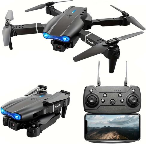 Drone with Dual Camera E99 Pro, Foldable FPV RC Quadcopter, 2 Batteries in Saudi Arabia