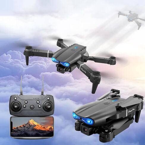 Drone with Dual Camera E99 Pro, Foldable FPV RC Quadcopter, 2 Batteries in Saudi Arabia