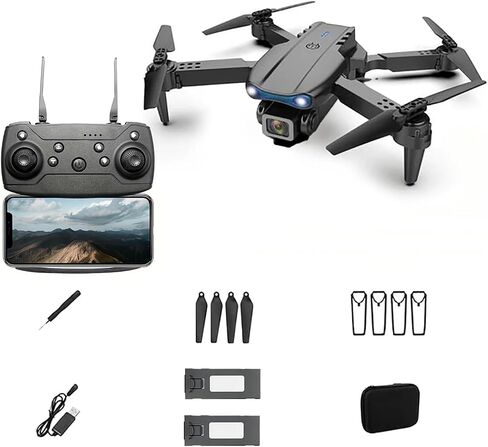 Drone with Dual Camera E99 Pro, Foldable FPV RC Quadcopter, 2 Batteries in Saudi Arabia