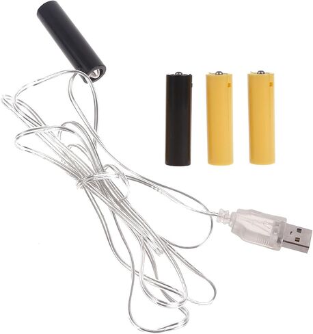 USB AA Battery Power Supply Adapter, 5V USB to 4.5V 3V Converter for LED Lights Lamps, Replacement for AA Batteries in Saudi Arabia