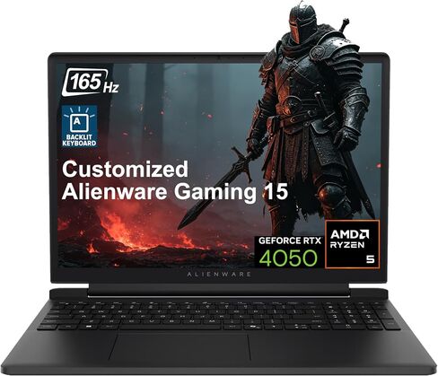 iCarp Customized Laptop Made with Dell Alienware 15 Gaming Laptop 15.3" WUXGA 165Hz AMD 6-core Ryzen 5 220 16GB/32GB/64GB DDR5 512GB/1TB/2TB/4TB SSD GeForce RTX 4050 Type-c Backlit Win11 in Kuwait