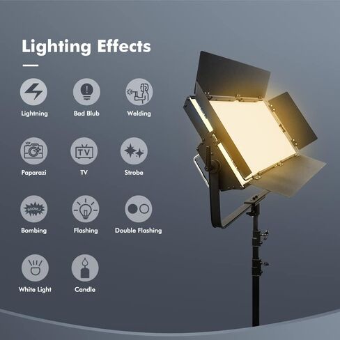 GL-3000C 300W RGB LED Video Light with APP & remoter Control, 1% Precise Min Dimming/360° RGB/CRI 97+/TLCI 98+/2800K-9900K/14 Effects Light Scenes for Studio Lighting Photography Videography in Saudi Arabia