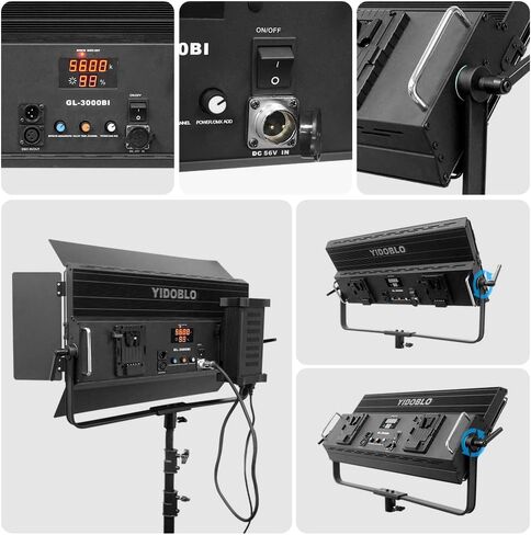 GL-3000C 300W RGB LED Video Light with APP & remoter Control, 1% Precise Min Dimming/360° RGB/CRI 97+/TLCI 98+/2800K-9900K/14 Effects Light Scenes for Studio Lighting Photography Videography in Saudi Arabia