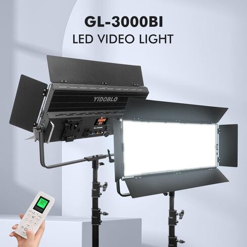 GL-3000C 300W RGB LED Video Light with APP & remoter Control, 1% Precise Min Dimming/360° RGB/CRI 97+/TLCI 98+/2800K-9900K/14 Effects Light Scenes for Studio Lighting Photography Videography in Saudi Arabia