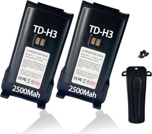 مشبك حزام بطارية TD-H3 GMRS مع بطارية 2500 مللي أمبير، USB-C in Kuwait