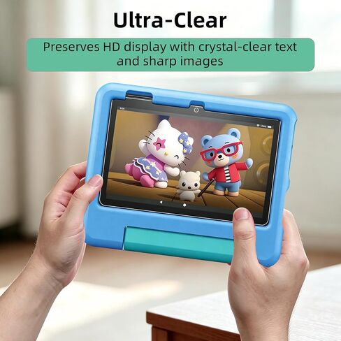 4-Pack Plastic Screen Protector Compatible for All-New Fire 7 Kids Tablet 7-inch (12th Generation - 2022 release) Anti-Scratch – HD Clear PET Film, Bubble-Free, Easy Install, Case Friendly in Kuwait