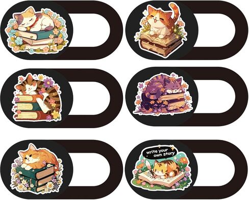 6Pcs 6 Styles Camera Cover Slide Cute Plants Animal 0.03 Inch Ultra Thin Phone Front Camera Blocker for Mini PC Phone Desktop Computer Plastic Durable Privacy Protectors for Home Office Use in Saudi Arabia