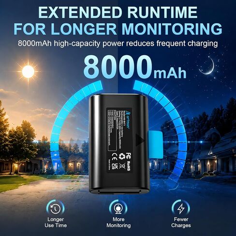 بطارية Artman 2-Pack 8000mAh متوافقة مع كاميرا SimpliSafe الخارجية in Kuwait