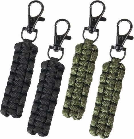 4pcs Paracord Zipper Pull Replacement with Metal Clasp Backpack Pull Tab in Saudi Arabia