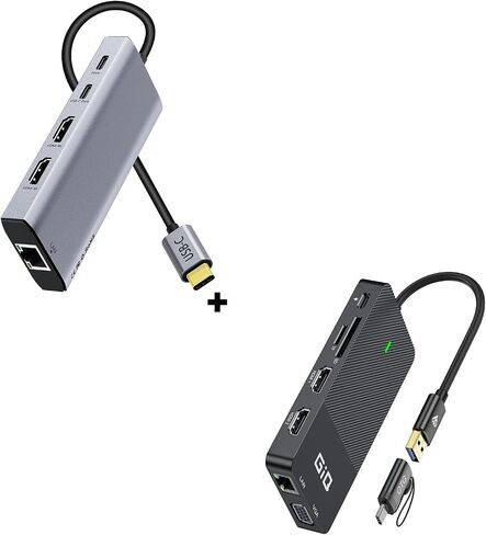 USB Docking Station,USB C HUB USB 3.0 to Dual HDMI Adapter,Triple Display USB C Laptop Docking Station in Kuwait
