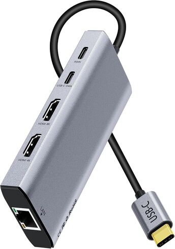 USB Docking Station,USB C HUB USB 3.0 to Dual HDMI Adapter,Triple Display USB C Laptop Docking Station in Kuwait