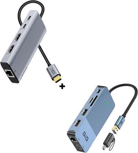 محطة إرساء USB، محور USB C USB 3.0 إلى محول HDMI مزدوج، محطة إرساء كمبيوتر محمول USB C ثلاثية العرض in Kuwait