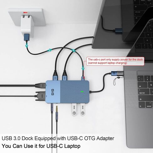 محطة إرساء USB، محور USB C USB 3.0 إلى محول HDMI مزدوج، محطة إرساء كمبيوتر محمول USB C ثلاثية العرض in Kuwait