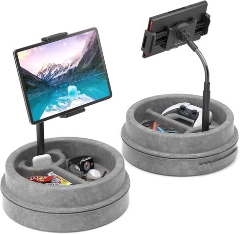 KDD Tablet Pillow Stand for Lap, Multi-Angle iPad Stand with Storage Tray - 360° Rotating Clip Gooseneck Tablet Soft Pad Dock for Bed and Desk Compatible with iPad Pro 12.9, Air Mini, Phone, E-Reader in Saudi Arabia