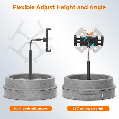 KDD Tablet Pillow Stand for Lap, Multi-Angle iPad Stand with Storage Tray - 360° Rotating Clip Gooseneck Tablet Soft Pad Dock for Bed and Desk Compatible with iPad Pro 12.9, Air Mini, Phone, E-Reader in Saudi Arabia