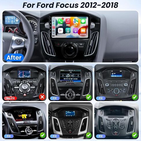[4Core+64GB] Car Radio for Ford Focus 2012–2018: Upgrade 5GWIFI 9 Inch Touchscreen Replacement Stereo, CarPlay Android Auto, GPS Navigation Bluetooth FM SWC Backup Camera in Saudi Arabia
