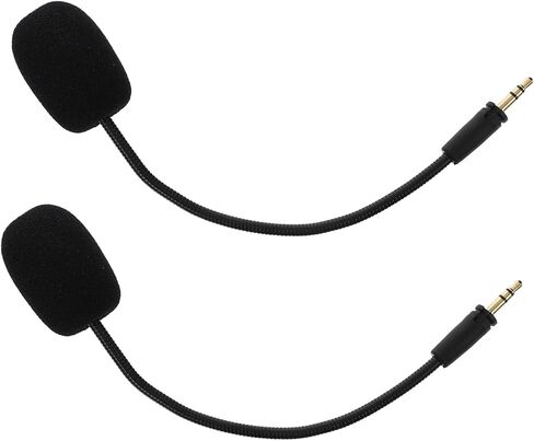 2pcs Gaming Headset Microphone Boom Replacement Detachable Wired Black in Saudi Arabia