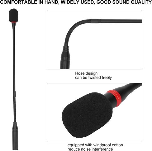 Gooseneck Microphone Flexible Noise Reduction 17.7in Adjustable Desktop Microphone for Meeting Rooms, Aluminum Alloy in Saudi Arabia