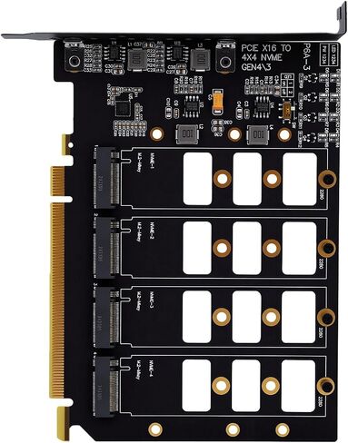 PCIe to M.2 NVMe Adapter Card, Support 4X NVMe SSDs in Saudi Arabia