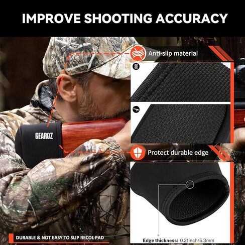 GearOZ Slip-on Recoil Pad for Shotgun with 0.39" Gel Filled, Anti-Slip in Saudi Arabia