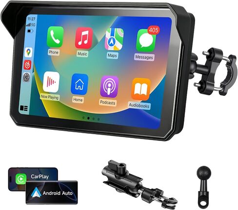 5 Inch Motorcycle IPS Touchscreen, Portable Wireless CarPlay & Android Auto in Saudi Arabia