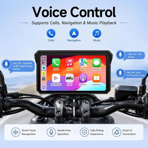 5 Inch Motorcycle IPS Touchscreen, Portable Wireless CarPlay & Android Auto in Saudi Arabia