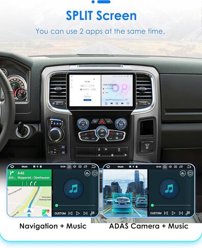 8 Core 10.33“ QLED Car Stereo Radio for Dodge Ram 1500 2500 3500 (2013-2018) Auto AC, 4+32 GB Android 14 GPS Navigation with Wireless Carplay Android Auto Local Weather SWC DSP (Auto AC) in Saudi Arabia