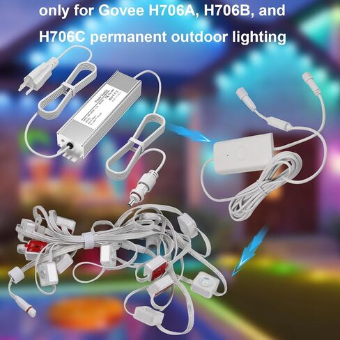 36V 3A Waterproof Power Supply for Govee Permanent Outdoor Lights,Compatible with Govee H706A H706B H706C Permanent Outdoor Lights Power Adapter Cord(White) in Kuwait