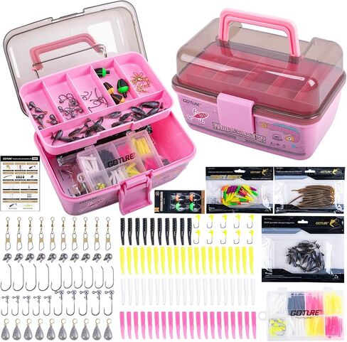 Goture 2-Layer Portable Fishing Tackle Box with Lures Kit Organizer in Kuwait