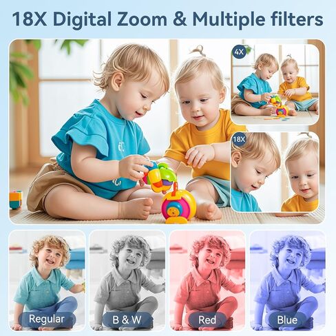 كاميرا رقمية، كاميرات مزدوجة بدقة 4K 64 ميجابكسل ذات تركيز تلقائي فائق الدقة مع بطاقة Micro SD سعة 64 جيجابايت وشاشة IPS مقاس 2.8 بوصة، وكاميرا سيلفي مدمجة للتكبير والتصغير الرقمي 18X للمراهقين والبالغين المبتدئين، باللون الأسود in Kuwait
