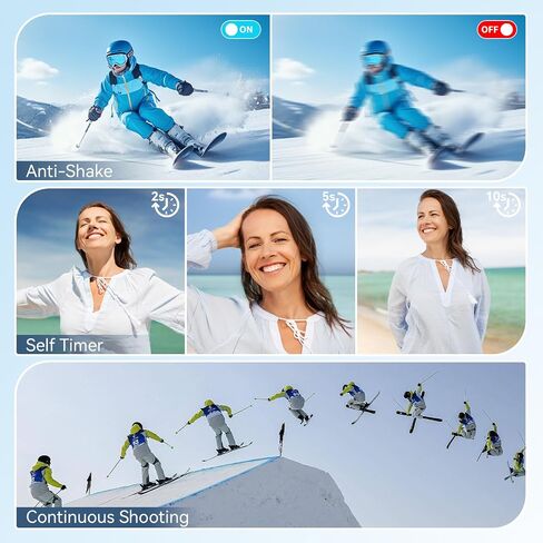 كاميرا رقمية، كاميرات مزدوجة بدقة 4K 64 ميجابكسل ذات تركيز تلقائي فائق الدقة مع بطاقة Micro SD سعة 64 جيجابايت وشاشة IPS مقاس 2.8 بوصة، وكاميرا سيلفي مدمجة للتكبير والتصغير الرقمي 18X للمراهقين والبالغين المبتدئين، باللون الأسود in Kuwait