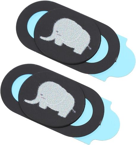 STOBAZA Webcam Cover Slide 2 Pcs with Elephant and Penguin Patterns with Adhesive Backing, Abs Material Privacy Protection Cover for Computer Compatible with Laptops and Mobile Phones in Kuwait