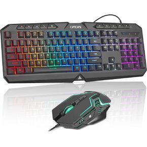 PC Gaming Keyboard and Mouse Combo Wired with Backlit, RGB Light up Mouse in Saudi Arabia