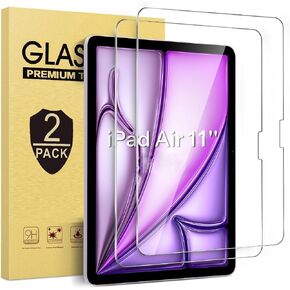 [عبوة من قطعتين] واقي شاشة Gjinniuk لجهاز iPad Air 11 2026/2025/2024 (Air 8th/7th/6th Generation M4/M3/M2) الطراز: A3460/A3266،A3267،A2902، A2903، واقي فيلم من الزجاج المقوى لجهاز iPad Air 11 بوصة قلم مضاد للخدش وحافظة متوافقة مع HD شفاف in Kuwait