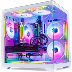 Gaming PC Liquid Cooled Xeon E5 12-Core,Radeon RX580 8GB,32GB RAM,512GB NVMe SSD,1TB HDD,Wi-Fi6 & BT 5.4,Windows 11,9× ARGB Fans,650W PSU,Prebuilt PC Tower,RGB Keyboard and Mouse in Saudi Arabia