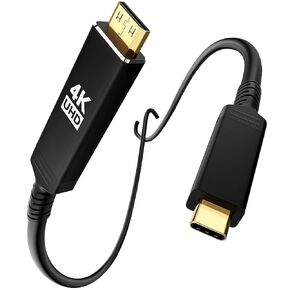 كابل USB C إلى Mini HDMI بطول 5 أقدام، سلك USB عالي السرعة من النوع C إلى Mini HDMI 2.0 (4K@60 هرتز، 2K، 1080P، HDR، ثلاثي الأبعاد، ARC) لأجهزة MacBook، iPhone 17 16/Pro، Galaxy 26/25، iPad Pro، كمبيوتر محمول إلى شاشة محمولة in Kuwait