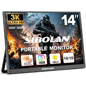 Portable Monitor 18.5inch 1080P FHD 100Hz Refresh Rate Gaming Monitor, 72% sRGB, IPS Panel, Dual USB-C & Mini-HDMI for Laptop, PC, Phone, Built-in Kickstand, Speakers in Kuwait