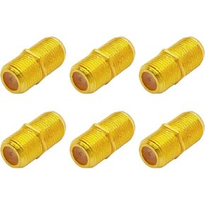 6Pcs Coaxial Cable Connector, F Type Female to Female RG6 Coax Extender for TV Antenna, Satellite, Cable Box and Modem(Gold Plated) in Saudi Arabia