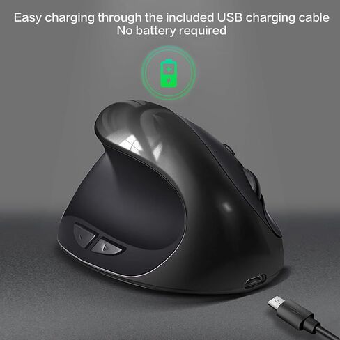 Left-Handed Mouse, High Precision Ergonomic Mouse, 2.4G Rechargeable Wireless Vertical Mice,3 Adjustable DPI (800/1200/1600), Reduce Wrist Strain,Specially for Small Hand Left-handers in Saudi Arabia