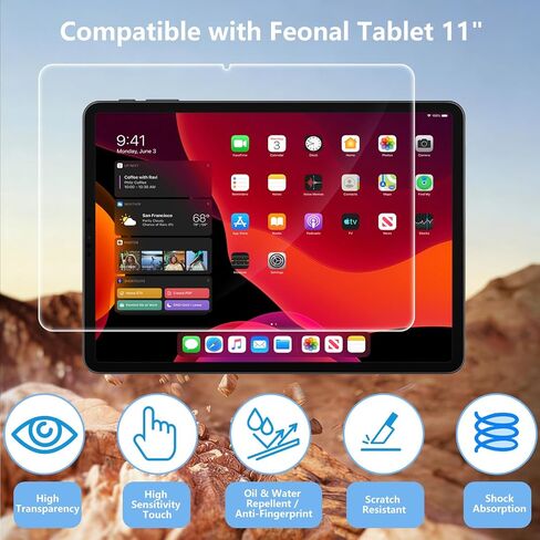 3 Pack Screen Protector Compatible with FEONAL 2026 2025 Tablet 11 Inch, Tempered Glass 9H Hardness HD Clear Anti-Scratch in Saudi Arabia