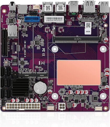N150 Industrial Motherboard NAS 4 Cores 4 Threads Low Power Processor 2x2.5G i226 Network M.2 Slot 6xSATA 2* M.2 NVMe 2280, 1* PCIe 3.0x4, 1* TF Slot, Dual 4K Display, 6* USB with Fan in Kuwait