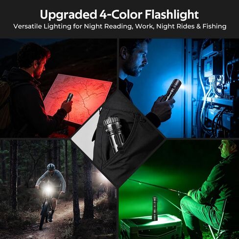 Wurkkos T1 5500 High Lumens Led Tactical Flashlight, Super Bright Pocket Flashlights RGBW Side Light & Dual Modes,IPX68 Waterproof,415M Distance Beam,Camping, Hiking, Outdoor and Emergency Use in Saudi Arabia
