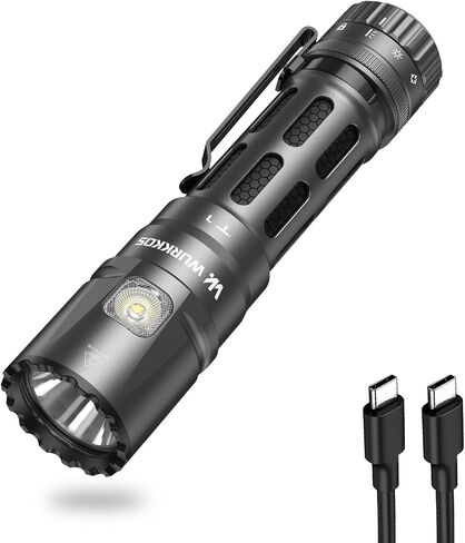 Wurkkos T1 5500 High Lumens Led Tactical Flashlight, Super Bright Pocket Flashlights RGBW Side Light & Dual Modes,IPX68 Waterproof,415M Distance Beam,Camping, Hiking, Outdoor and Emergency Use in Saudi Arabia