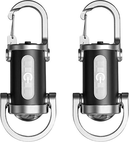 2 Pack Rechargeable Keychain Flashlights, EDC Mini Keychain Flashlight 6 Light Modes Waterproof, Compact Pocket COB Light for Night Working, Running, Walking, Camping, Fishing, Hiking in Kuwait