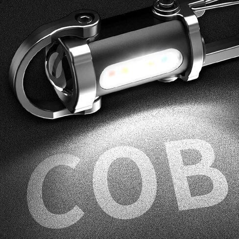 2 Pack Rechargeable Keychain Flashlights, EDC Mini Keychain Flashlight 6 Light Modes Waterproof, Compact Pocket COB Light for Night Working, Running, Walking, Camping, Fishing, Hiking in Kuwait
