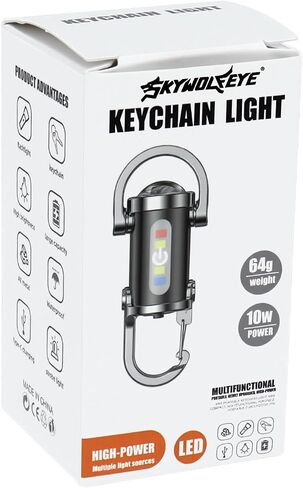 2 Pack Rechargeable Keychain Flashlights, EDC Mini Keychain Flashlight 6 Light Modes Waterproof, Compact Pocket COB Light for Night Working, Running, Walking, Camping, Fishing, Hiking in Kuwait