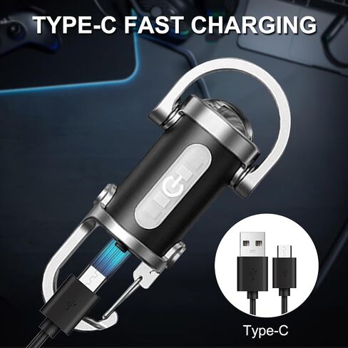 2 Pack Rechargeable Keychain Flashlights, EDC Mini Keychain Flashlight 6 Light Modes Waterproof, Compact Pocket COB Light for Night Working, Running, Walking, Camping, Fishing, Hiking in Kuwait