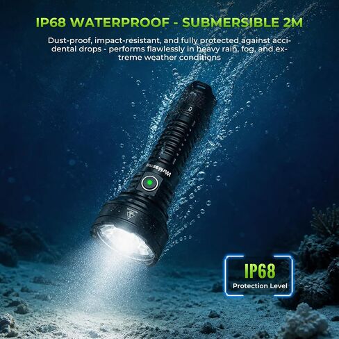 Wurkkos TD01 Tactical Flashlight Rechargeable 2200 Lumens 1039M Long Throw in Saudi Arabia