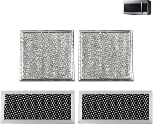 4 Pcs Microwave Oven Charcoal & Grease Filter Fit for Samsung ME19R7041FS in Saudi Arabia